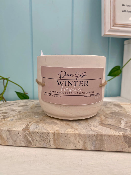 Winter Fireplace Candle
